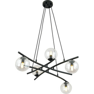 Lampa wisząca szklane kule nowoczesne Essa V 100cm przeźroczysty / czarny Emibig