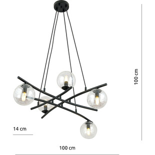 Lampa wisząca Essa V - szklane kule, nowoczesny design | Emibig