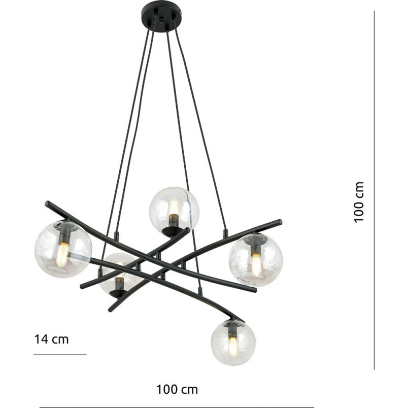 Lampa wisząca Essa V - szklane kule, nowoczesny design | Emibig