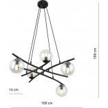 Lampa wisząca Essa V - szklane kule, nowoczesny design | Emibig