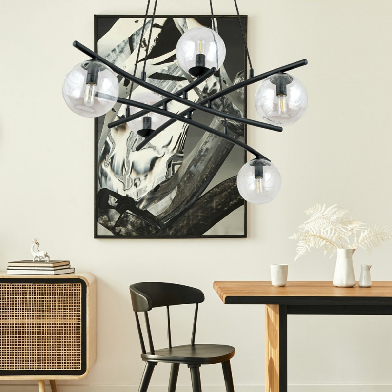 Lampa wisząca Essa V - szklane kule, nowoczesny design | Emibig