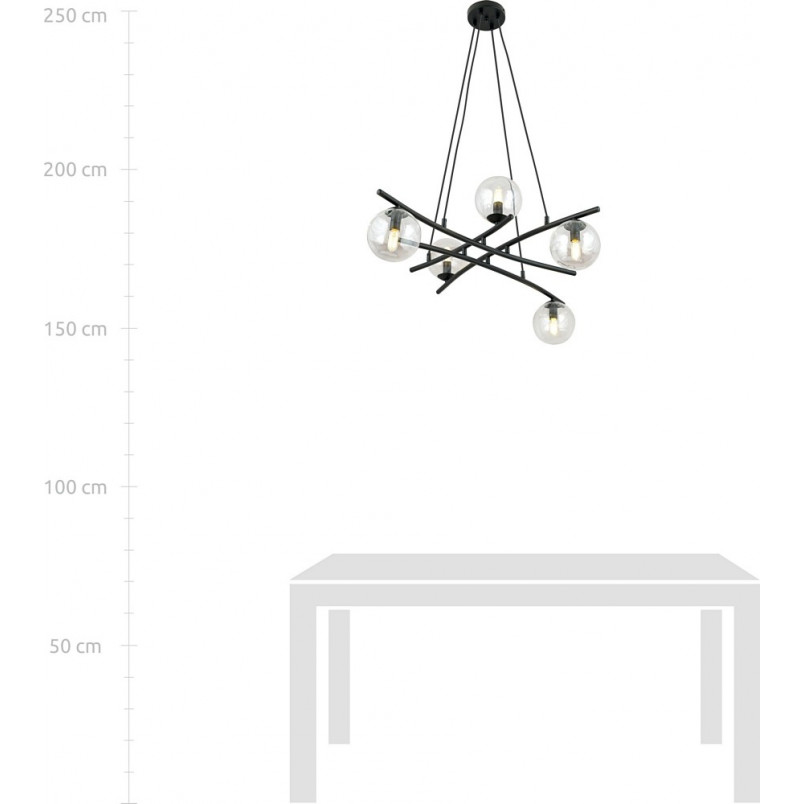 Lampa wisząca Essa V - szklane kule, nowoczesny design | Emibig