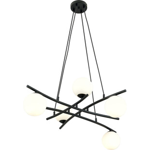 Lampa wisząca szklane kule nowoczesne Essa V 100cm opal / czarny Emibig