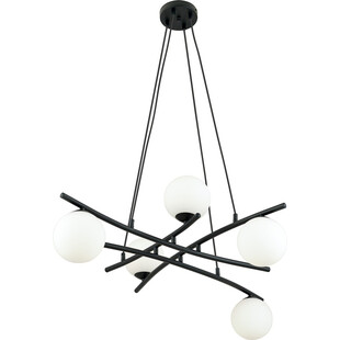 Lampa wisząca szklane kule nowoczesne Essa V 100cm opal / czarny Emibig