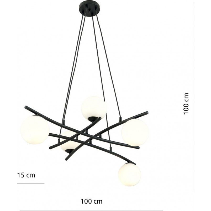 Lampa wisząca Essa V - szklane kule, nowoczesny design | Emibig