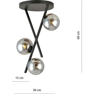 Lampa Sufitowa River III - Emibig | Szklane Kule, Grafit