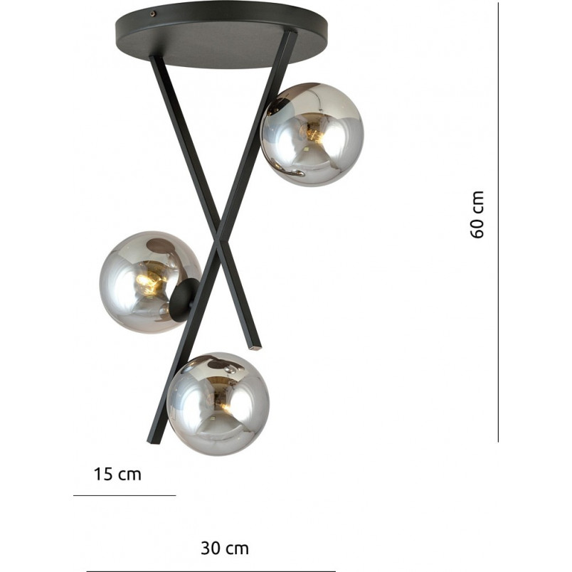 Lampa Sufitowa River III - Emibig | Szklane Kule, Grafit