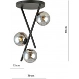 Lampa Sufitowa River III - Emibig | Szklane Kule, Grafit