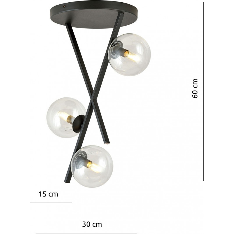 Lampa sufitowa River III - szklane kule | Emibig