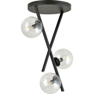 Lampa sufitowa designerska szklane kule River III 30cm przeźroczysty / czarny Emibig