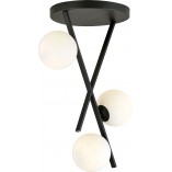 Lampa Sufitowa River III - Szkło Opal/Czarny | Emibig