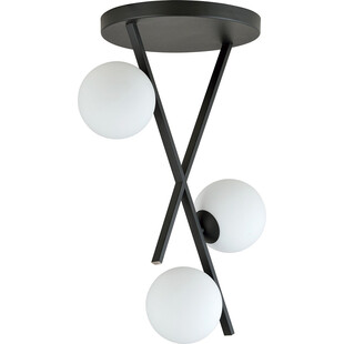 Lampa sufitowa designerska szklane kule River III 30cm opal / czarny Emibig
