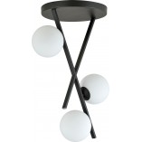 Lampa Sufitowa River III - Szkło Opal/Czarny | Emibig