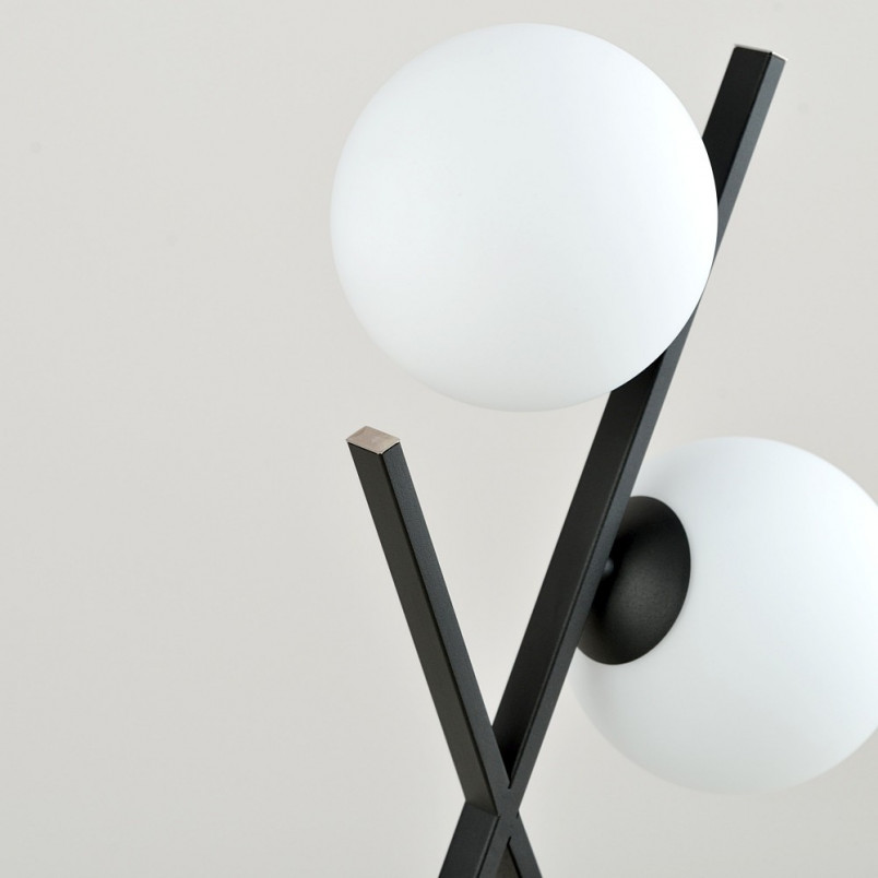 Lampa Sufitowa River III - Szkło Opal/Czarny | Emibig