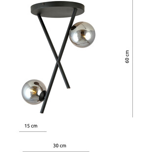 Lampa Sufitowa River II - Szklane Kule, Grafit/Czarny | Emibig