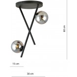 Lampa Sufitowa River II - Szklane Kule, Grafit/Czarny | Emibig