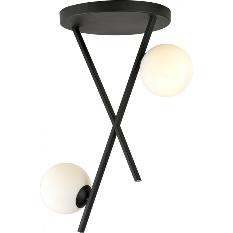 Lampa Sufitowa River II Emibig - Szkło Opal/Czarny | Kup Teraz