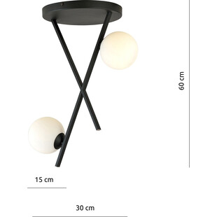 Lampa Sufitowa River II Emibig - Szkło Opal/Czarny | Kup Teraz