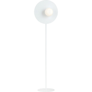Lampa podłogowa dekoracyjna szklana kula Oslo biały / opal Emibig