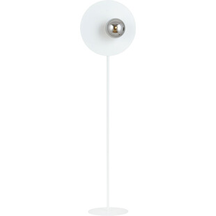 Lampa podłogowa dekoracyjna szklana kula Oslo biały / grafit Emibig