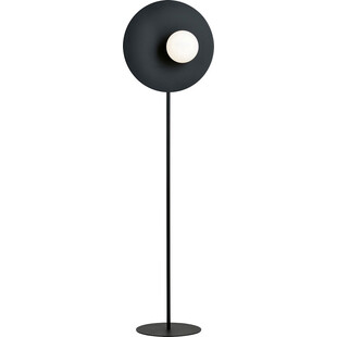 Lampa podłogowa dekoracyjna szklana kula Oslo czarny / opal Emibig
