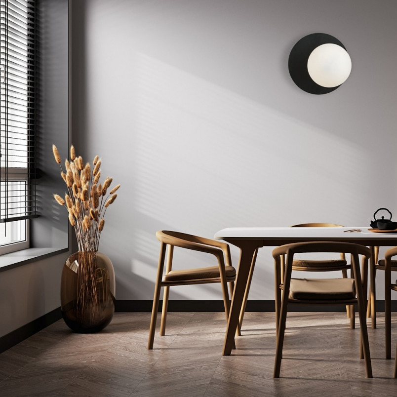 Kinkiet Oslo czarny - szklana kula Emibig | Design i jakość