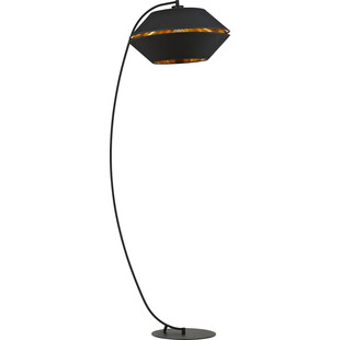 Lampa podłogowa nowoczesna z abażurem Piano czarny / złoty Emibig