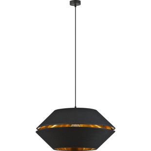 Lampa wisząca nowoczesna z abażurem Piano 42cm czarny / złoty Emibig