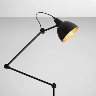 Lampa podłogowa industrialna Aida czarno-złota Aldex