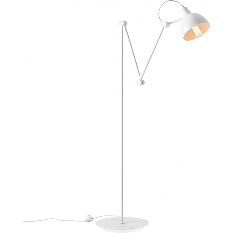 Lampa podłogowa skandynawska Aida biała Aldex