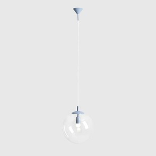 Lampa wisząca szklana kula Globe 30cm przeźroczysty / dusty blue Aldex