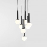 Lampa wisząca Riu VII - czarno-białe kule szklane | Aldex