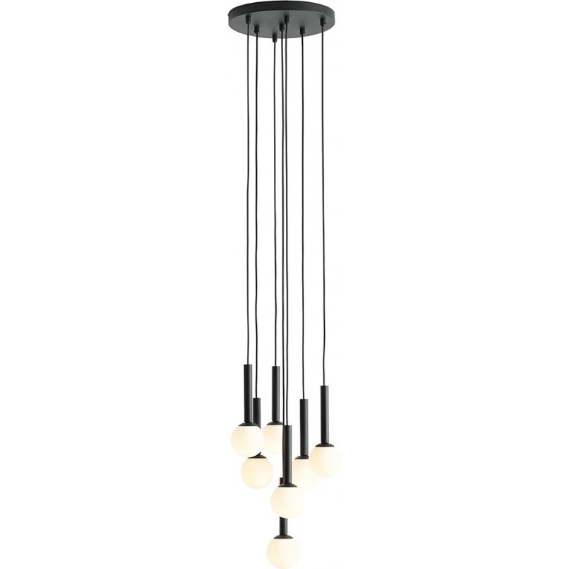 Lampa wisząca Riu VII - czarno-białe kule szklane | Aldex