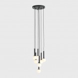 Lampa wisząca Riu VII - czarno-białe kule szklane | Aldex