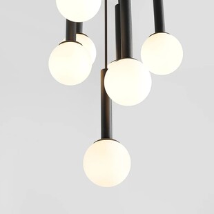 Lampa wisząca Riu VII - czarno-białe kule szklane | Aldex