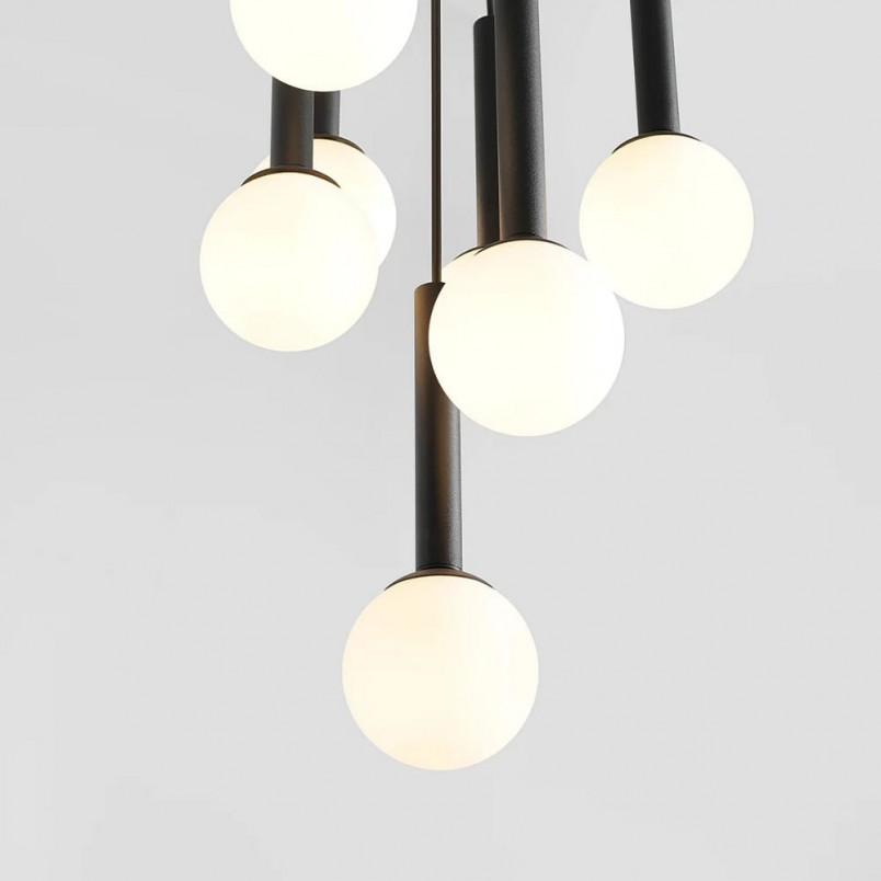 Lampa wisząca Riu VII - czarno-białe kule szklane | Aldex