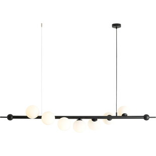 Lampa designerska szklane kule Wave Black VII 168cm czarny / biały Aldex