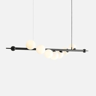 Lampa designerska szklane kule Wave Black VII 168cm czarny / biały Aldex