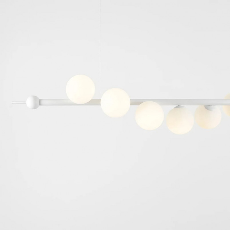 Lampa Wave White VII - Szklane kule białe | Aldex