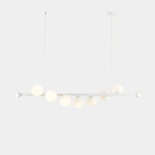 Lampa designerska szklane kule Wave White VII 168cm biała Aldex