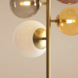 Lampa podłogowa Bloom - szklane kule, mosiądz | Aldex