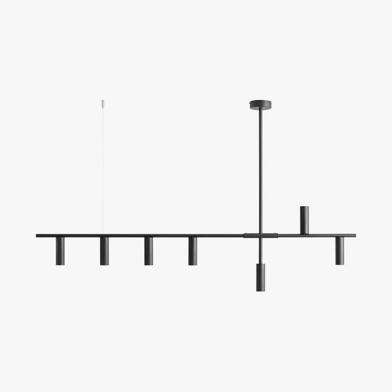 Lampa wisząca podłużna Trevo VII 145cm czarna Aldex