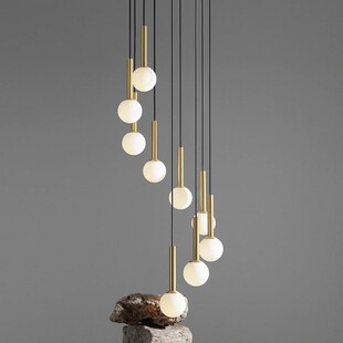 Lampa wisząca Riu IX - szkło, mosiądz | Aldex
