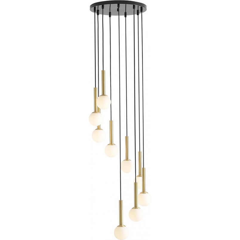 Lampa wisząca Riu IX - szkło, mosiądz | Aldex
