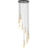 Lampa wisząca Riu IX - szkło, mosiądz | Aldex
