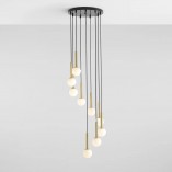 Lampa wisząca Riu IX - szkło, mosiądz | Aldex