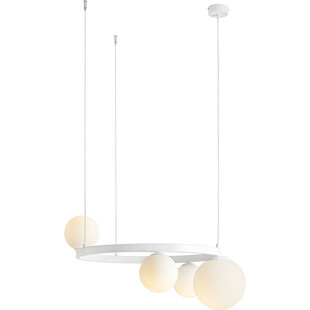 Lampa wisząca szklane kule Garda White Ring IV 73cm biała Aldex