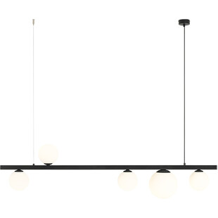 Lampa podłużna szklane kule Garda Black V 151cm biało-czarna Aldex