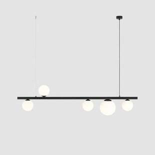 Lampa podłużna szklane kule Garda Black V 151cm biało-czarna Aldex