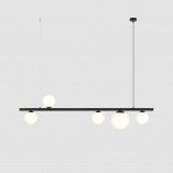 Lampa podłużna szklane kule Garda Black V 151cm biało-czarna Aldex